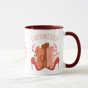 International Women's Day EMPOWERED Fists Stiletto Mug