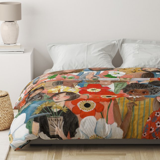 International Women's Day Floral illustration  Duvet Cover (Creator Uploaded)