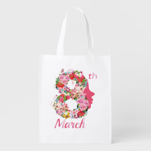 international women's day happy women's day 8 2024 grocery bag