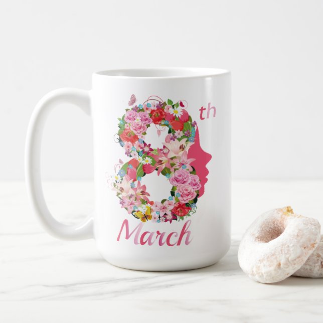 international women's day happy women's day 8 2026 coffee mug (With Donut)