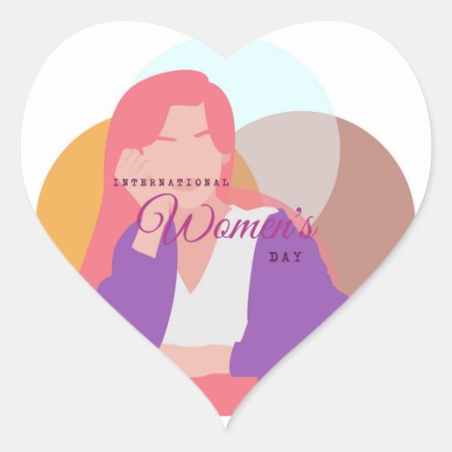 International Womens day  Heart Sticker