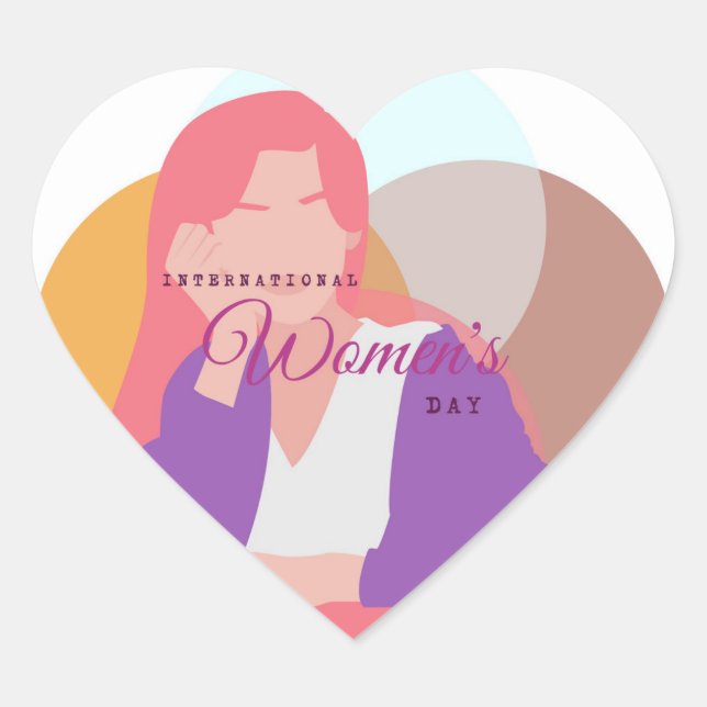 International Women's day  Heart Sticker (Front)