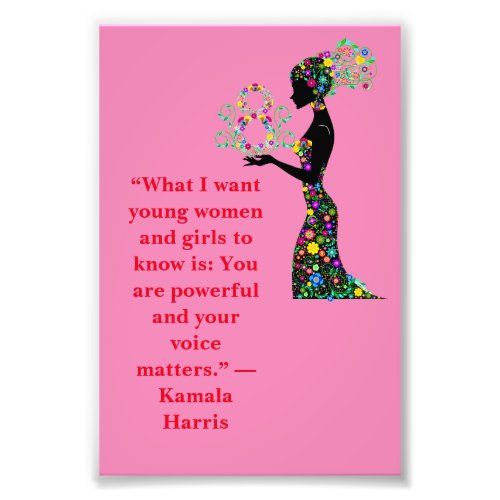 International Womens Day History Floral Quote Photo Print