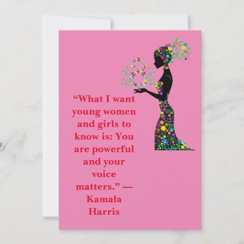 International Womens Day History Floral Quote Thank You Card