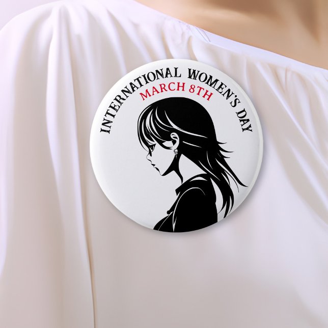 International Women's Day is March 8th Button (Creator Uploaded)