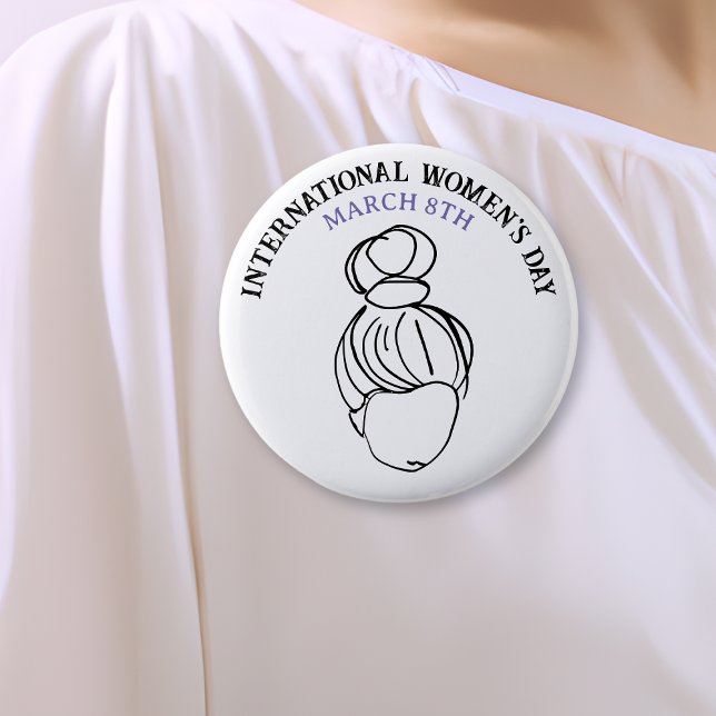 International Women's Day is March 8th Button (Creator Uploaded)