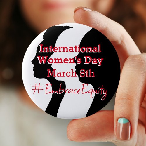 International Womens Day is March 8th   Button