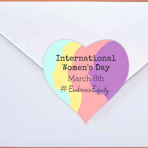International Womens Day is March 8th  Heart Sticker