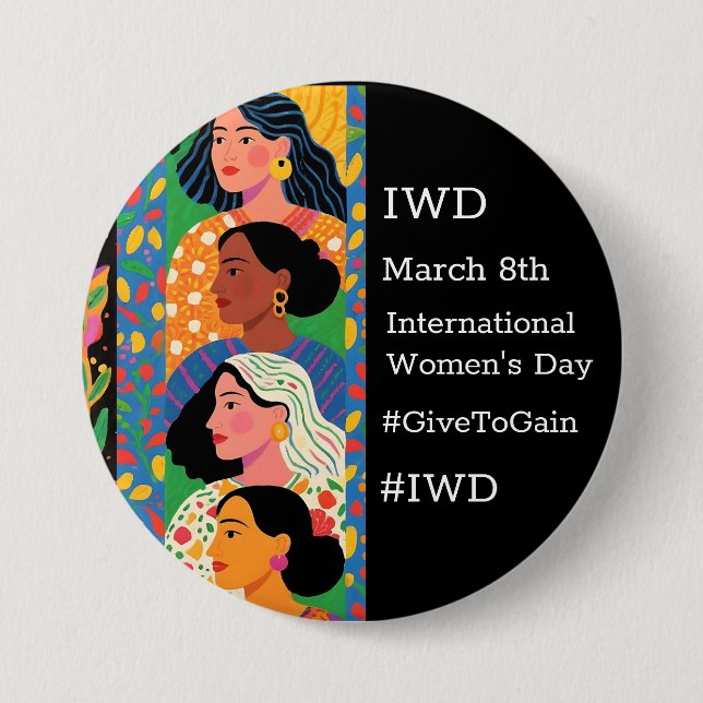 International Women's Day | IWD #GivetoGain Button (Front)