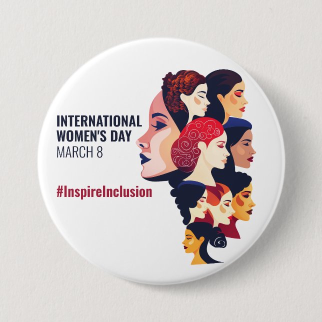 International Women's Day | IWD March 8 Button (Front)