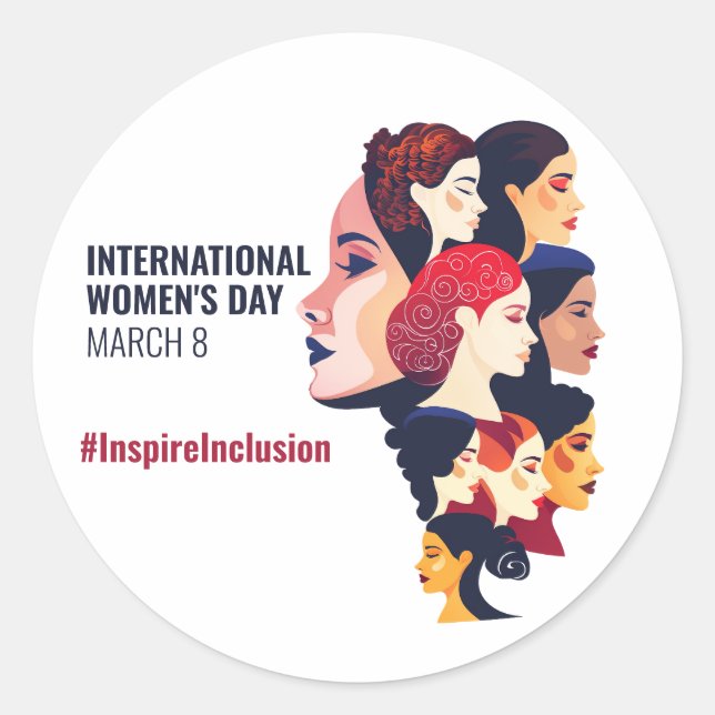 International Women's Day | IWD March 8 Classic Round Sticker (Front)