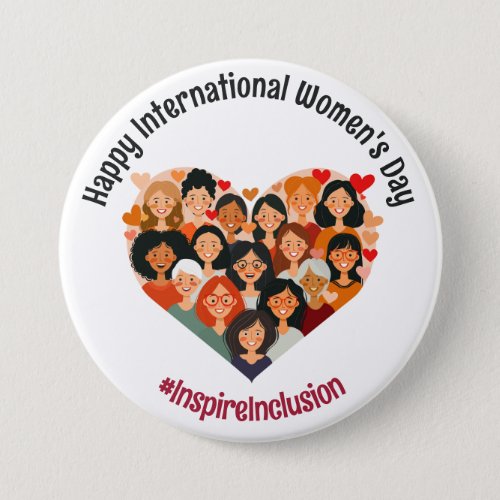 International Womens Day  IWD March 8  Heart Button