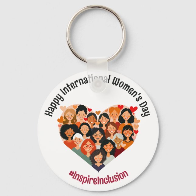 International Women's Day | IWD March 8 | Heart Keychain (Front)