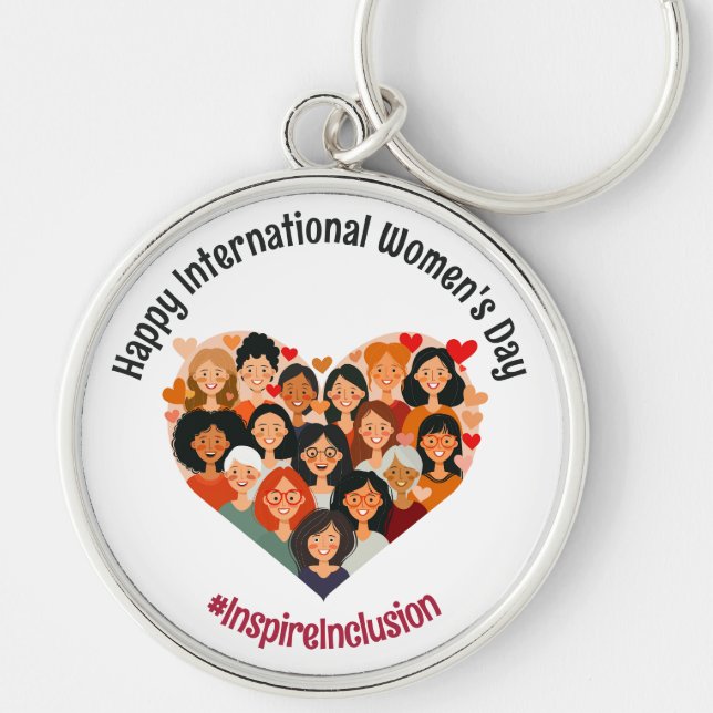 International Women's Day | IWD March 8 | Heart Keychain (Front)
