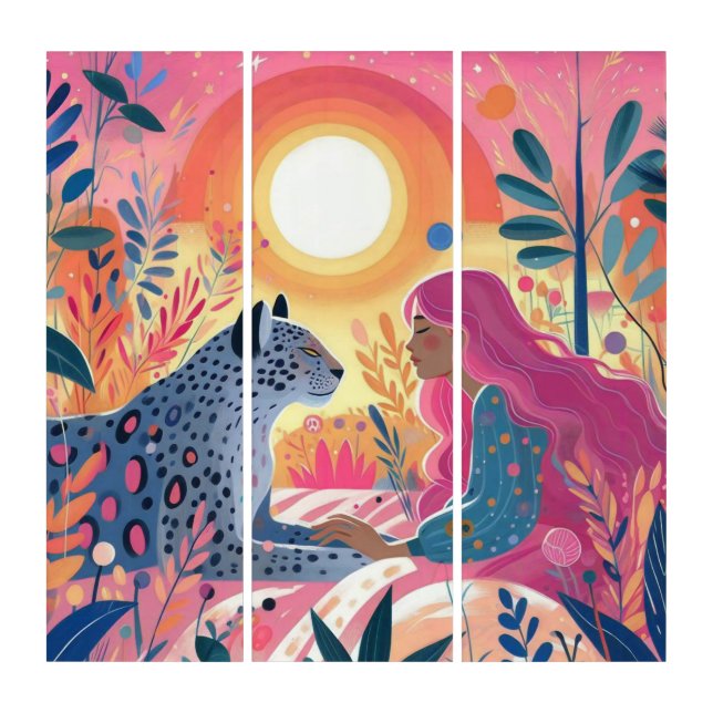 International Women's Day leopard Triptych (Front)