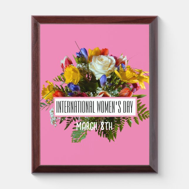 INTERNATIONAL WOMEN'S DAY  MARCH 8TH AWARD PLAQUE (Vertical)