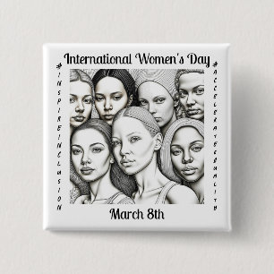 International Women's Day March 8th Button