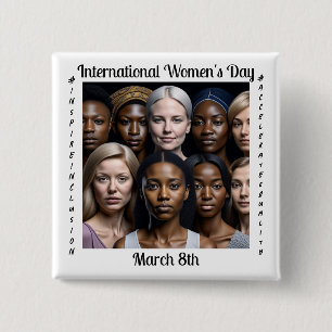 International Women's Day March 8th Button