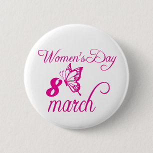International Women's Day, March 8th Button
