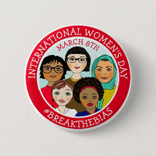 International Women's Day March 8th Button