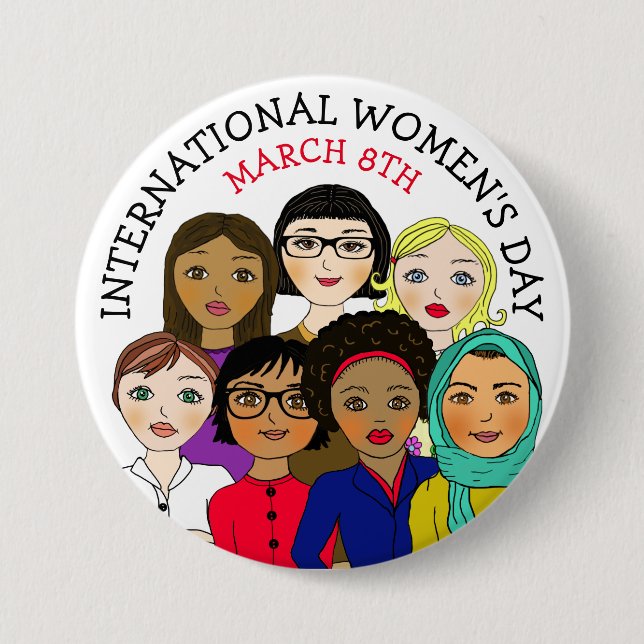 International Women's Day March 8th Button (Front)