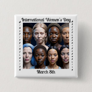 International Women's Day March 8th Button