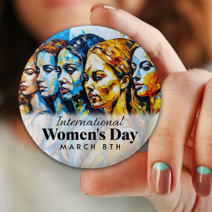 International Women's Day March 8th Button