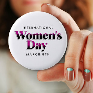 International Women's Day March 8th Button