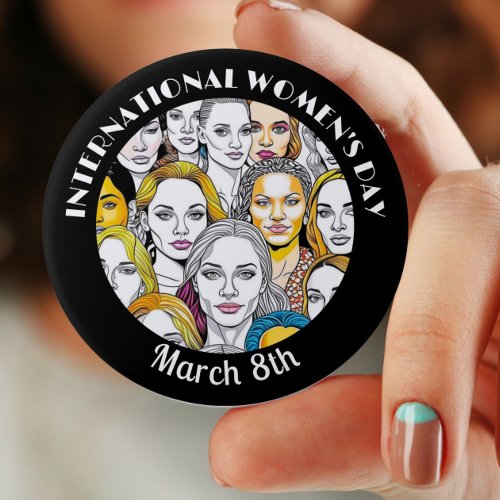 International Womens Day March 8th Button