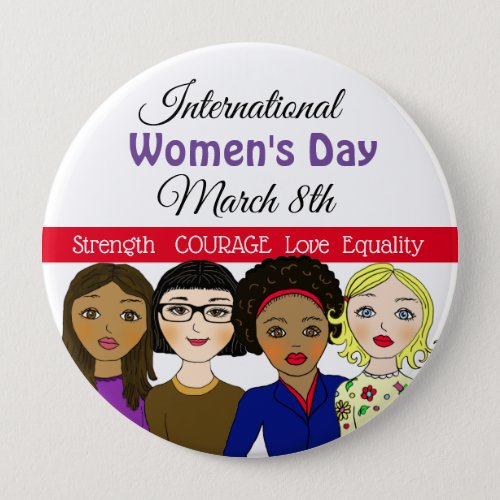 International Womens Day March 8th Button