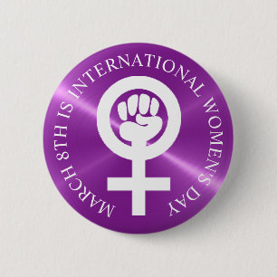 International Women's Day March 8th Button