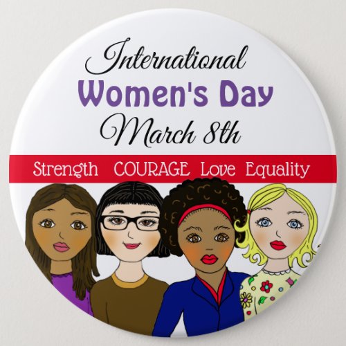 International Womens Day March 8th Button