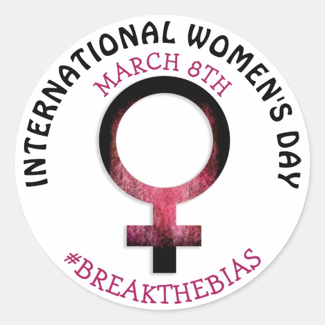 International Women's Day | March 8th   Classic Round Sticker (Front)