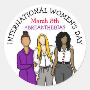 International Women's Day March 8th Classic Round Sticker