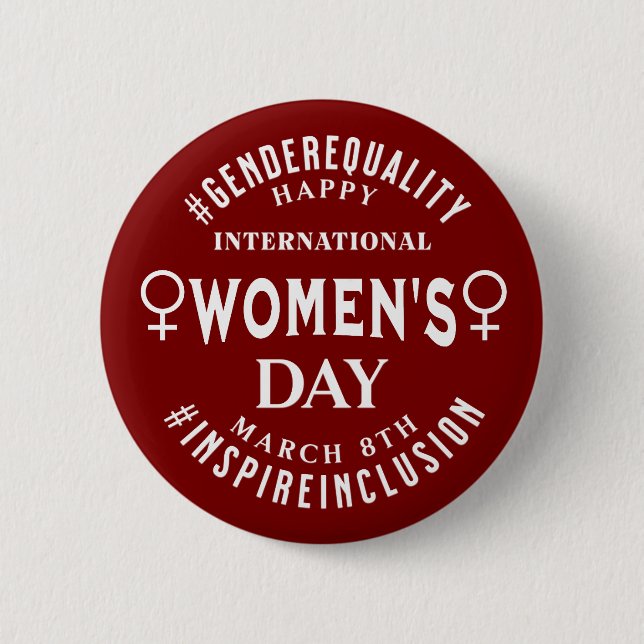 International Women's Day | March 8th Equality Button (Front)