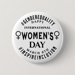 International Women's Day   March 8th Equality Button
