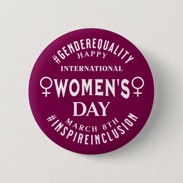 International Women's Day | March 8th Equality Button (Front)