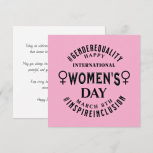 International Women's Day March 8th Equality Card