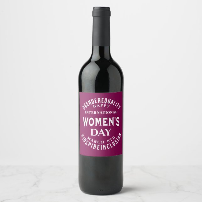 International Women's Day | March 8th Equality Wine Label (Front)