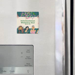 International Women's Day March 8th Floral Magnet