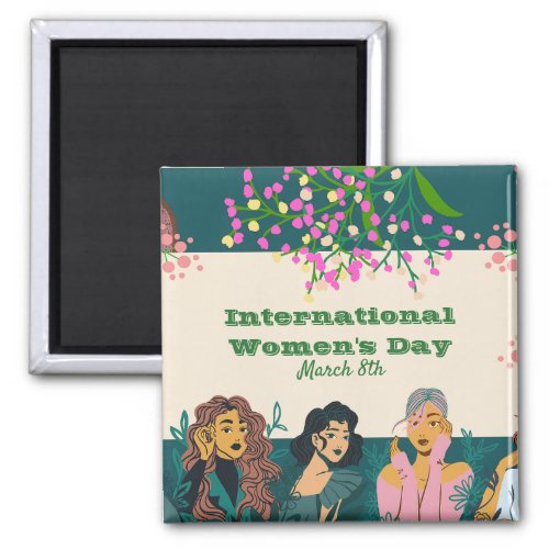 International Womens Day March 8th Floral Magnet