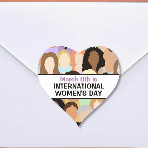International Womens Day _ March 8th   Heart Sticker