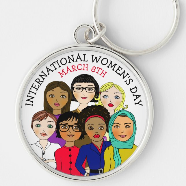 International Women's Day March 8th  Keychain (Front)