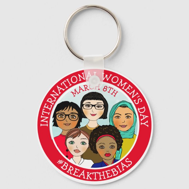 International Women's Day March 8th     Keychain (Front)