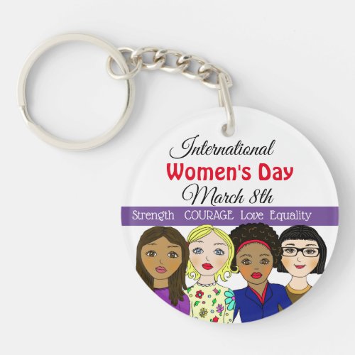International Womens Day March 8th Keychain