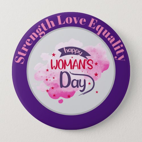 International Womens Day March 8th Pink Button