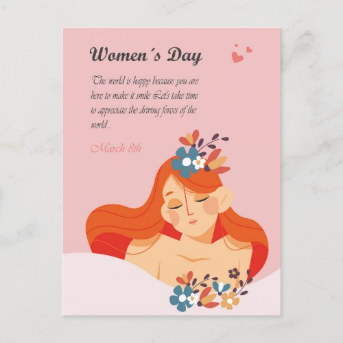 International Womens Day March 8th Postcard