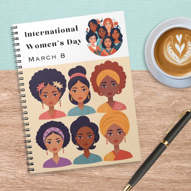 International Women's Day March 8th Spiral Bound Notebook (A cool spiral-bound notebook for International Women's Day on March 8th)