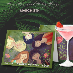 International Women's Day multi ethnic portrait Holiday Card