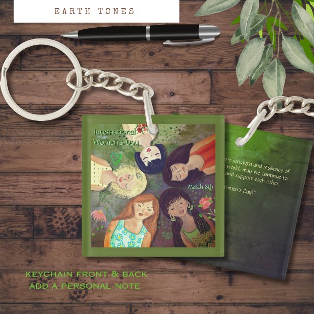 International Women's Day multi ethnic portrait  Keychain (International Women's Day multi ethnic portrait Keychain)